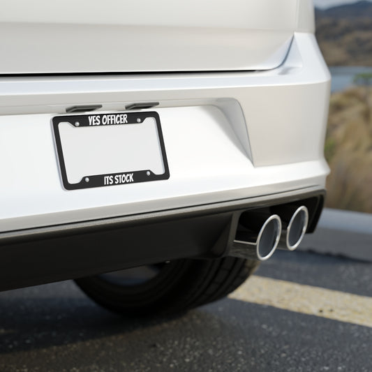 Funny License Plate Frame - "YES OFFICER IT'S STOCK" - Perfect for Car Enthusiasts